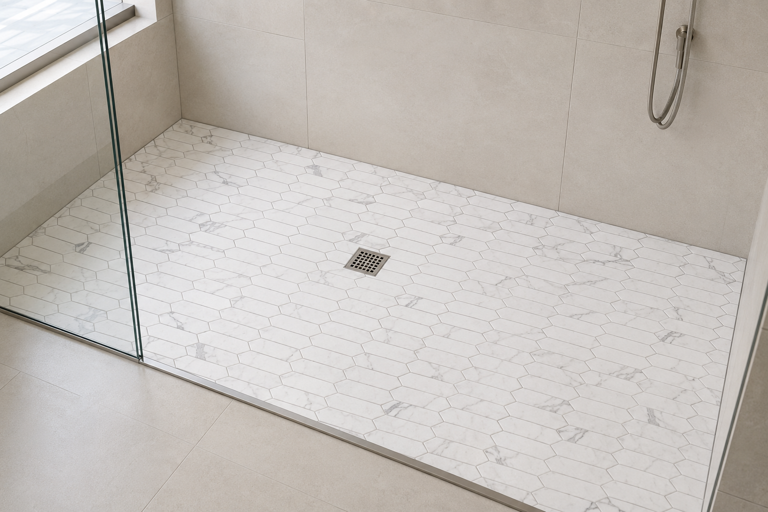 Statuario Celano Picket Matte Porcelain Mosaic - Image 4