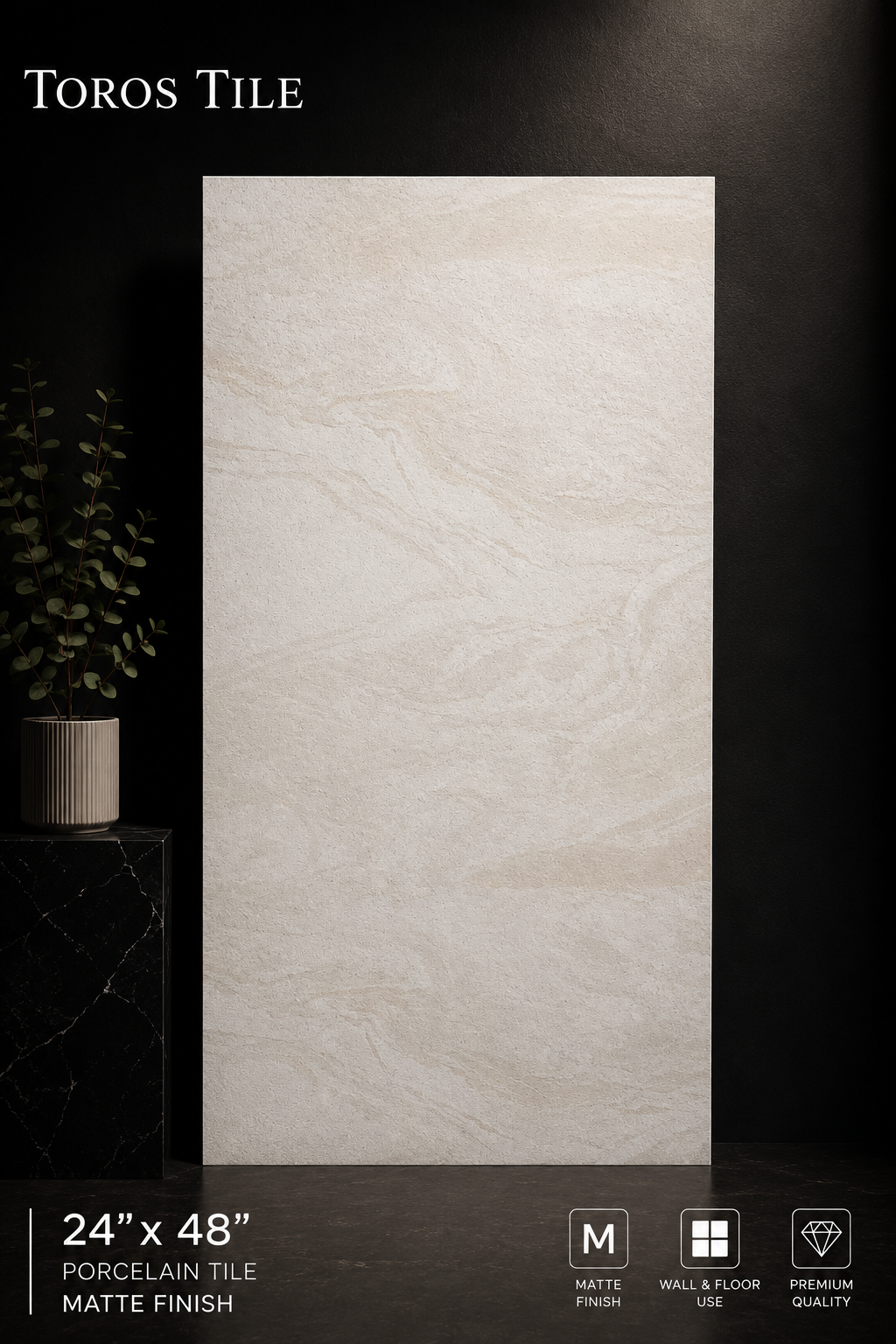 CIPOLLINO WHITE 24x48 Matte Porcelain Tile