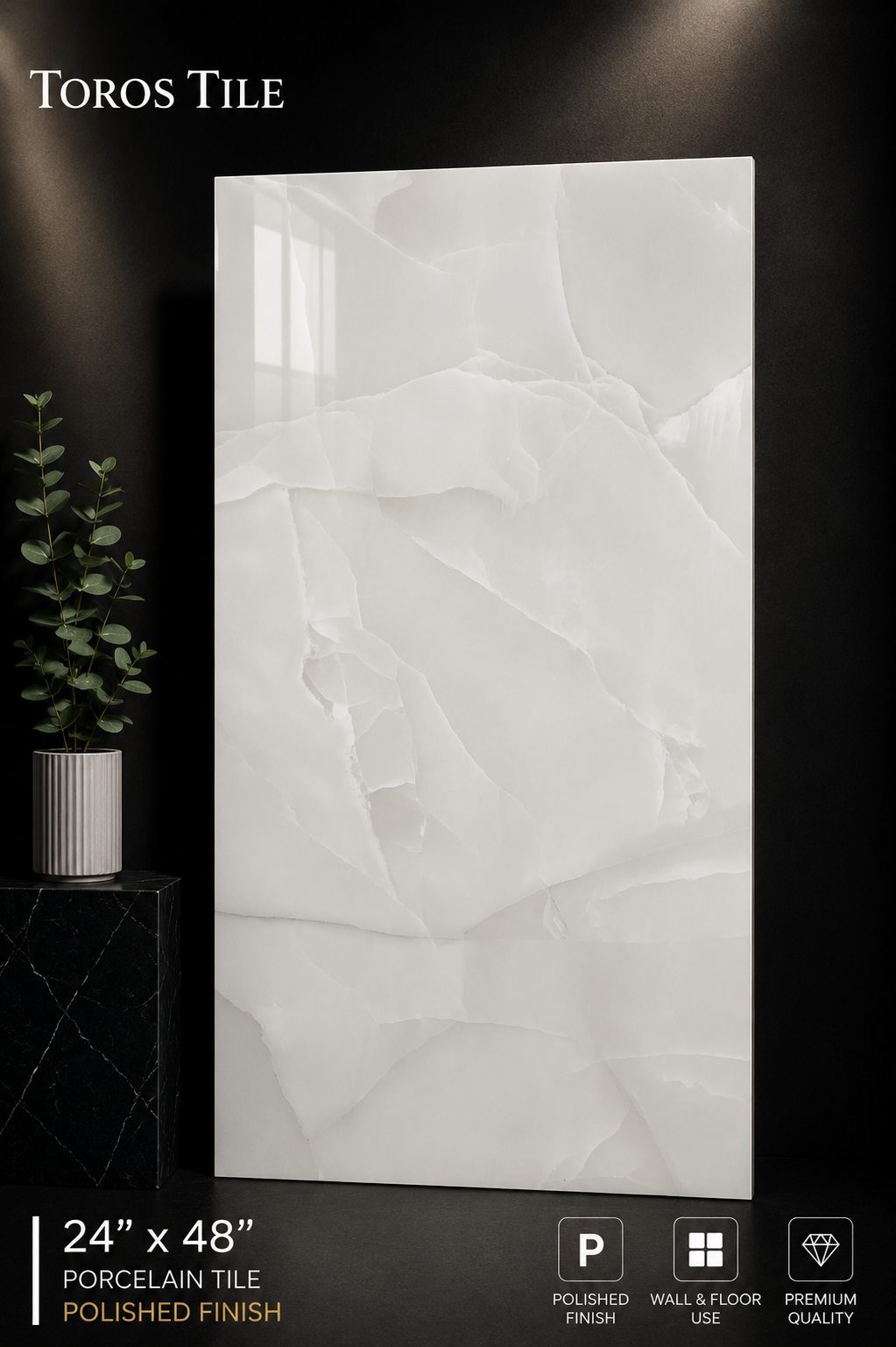 Elvin Onyx 24x48 Polished Porcelain Tile