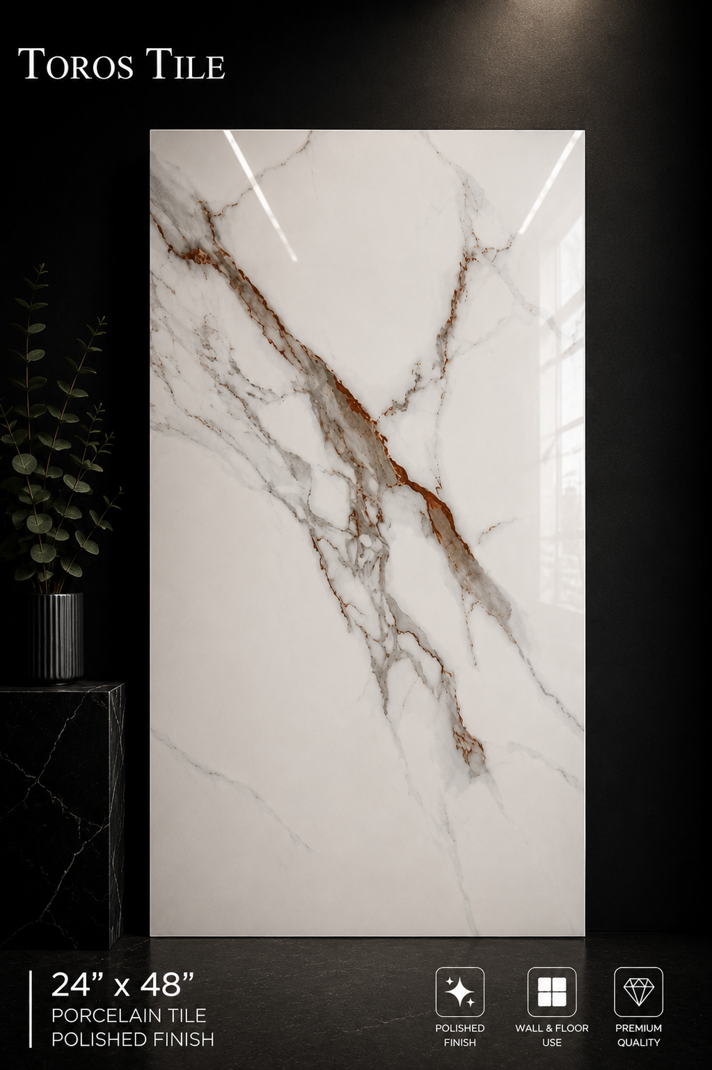 STATUARIO BICOL 24x48 Polished Porcelain Tile