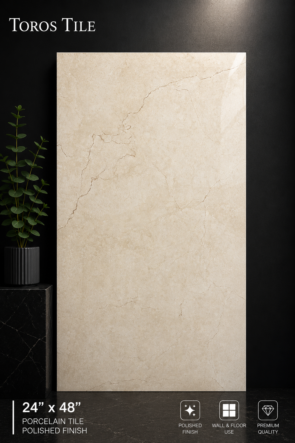 MARFIL ROSETTO 24x48 Polished Porcelain Tile