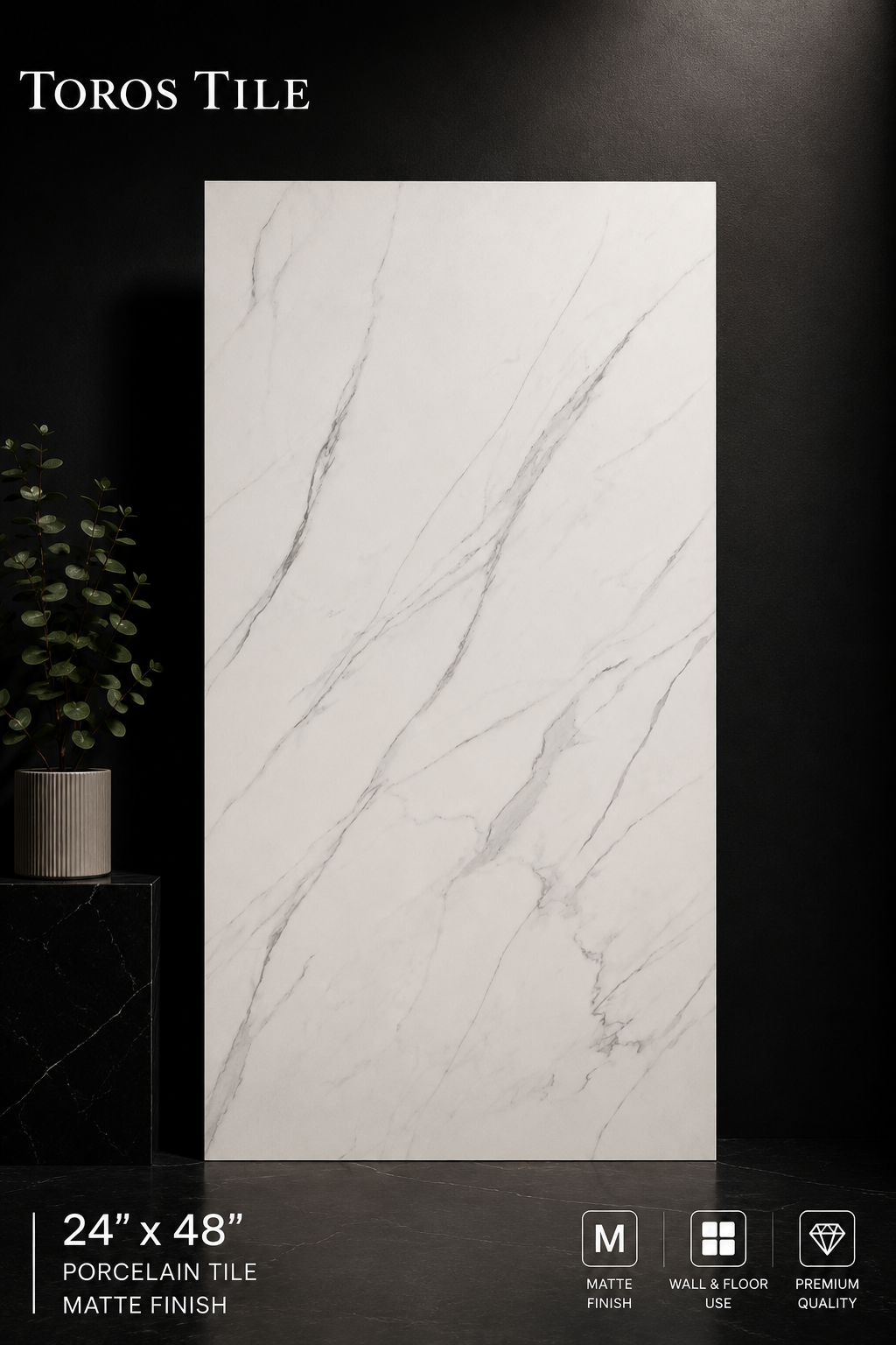 SW STATUARIO 24x48 Matte Porcelain Tile