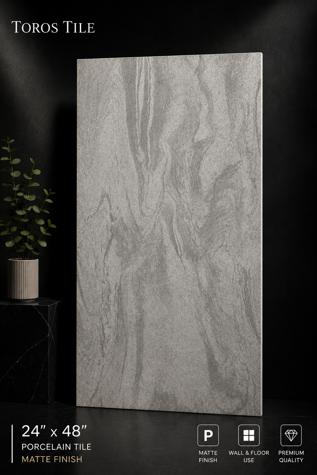 CIPOLLINO GRIGIO 24x48 Matte Porcelain Tile