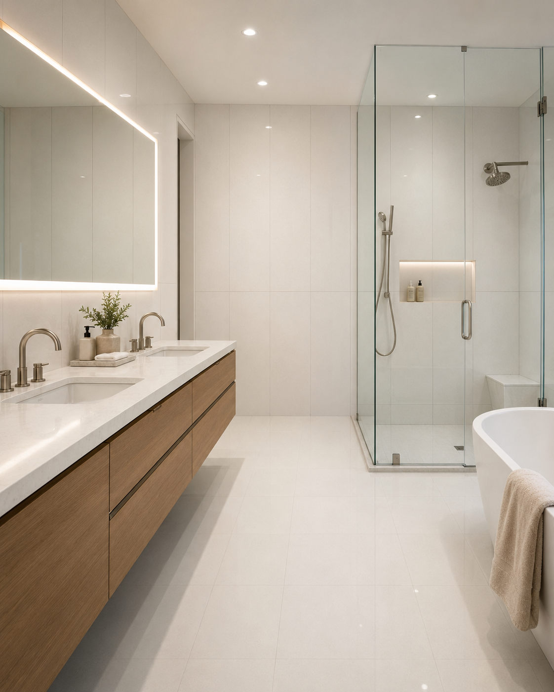 White 12x24 Polished Porcelain Tile - Image 4