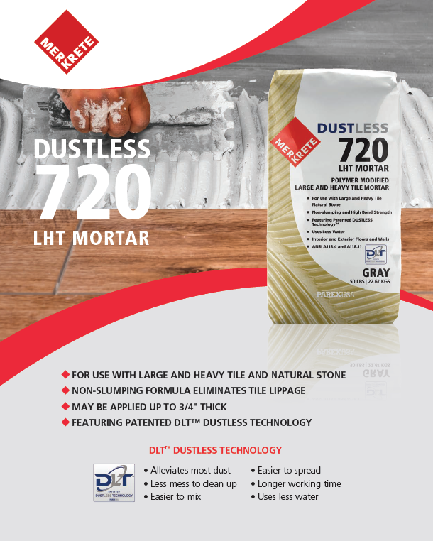 Merkrete 720 DUSTLESS THINSET LHT Mortar