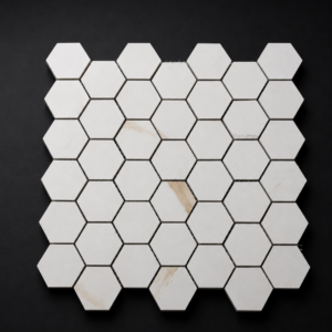 White Gold Matte Hexagon Porcelain Mosaic