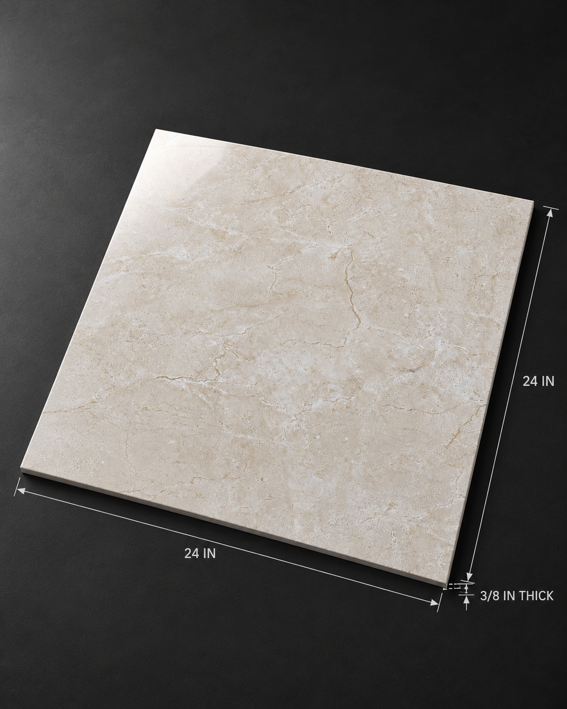 Crema Marfil 24x24 Glossy Porcelain Tile - Image 2